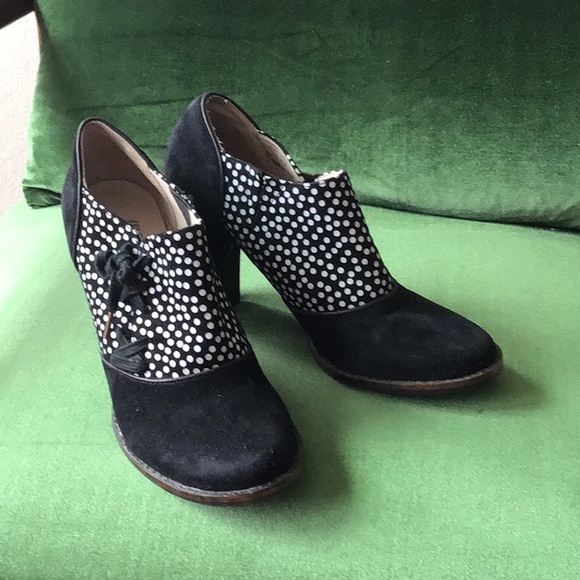 FarylRobin Black and White Polka Dot Sued Ankle Boot - Picture 3 of 8